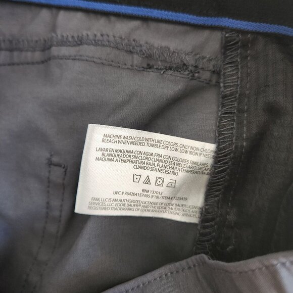 Eddie Bauer Water Resistant Hiking Pants Nylon Mens 36x32 (35x31") Gray Elastic - Picture 9 of 14